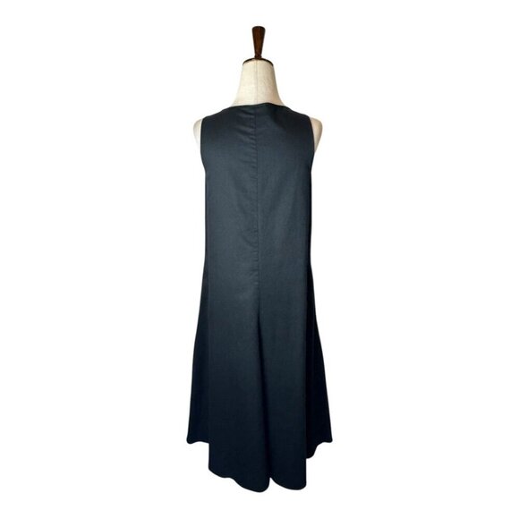Maeve Dress Women XS‎ Black Linen Blend Asymmetric Hem Sleeveless Ismene Midi - Picture 3 of 10